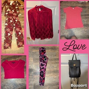 Red and Black Heart Leggings